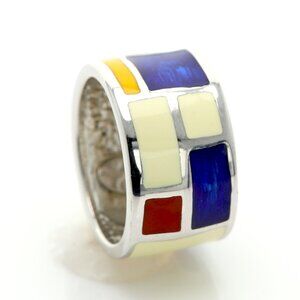 Art Ring Sterling Silver famous artist Enamel Inspired Artistic Ring